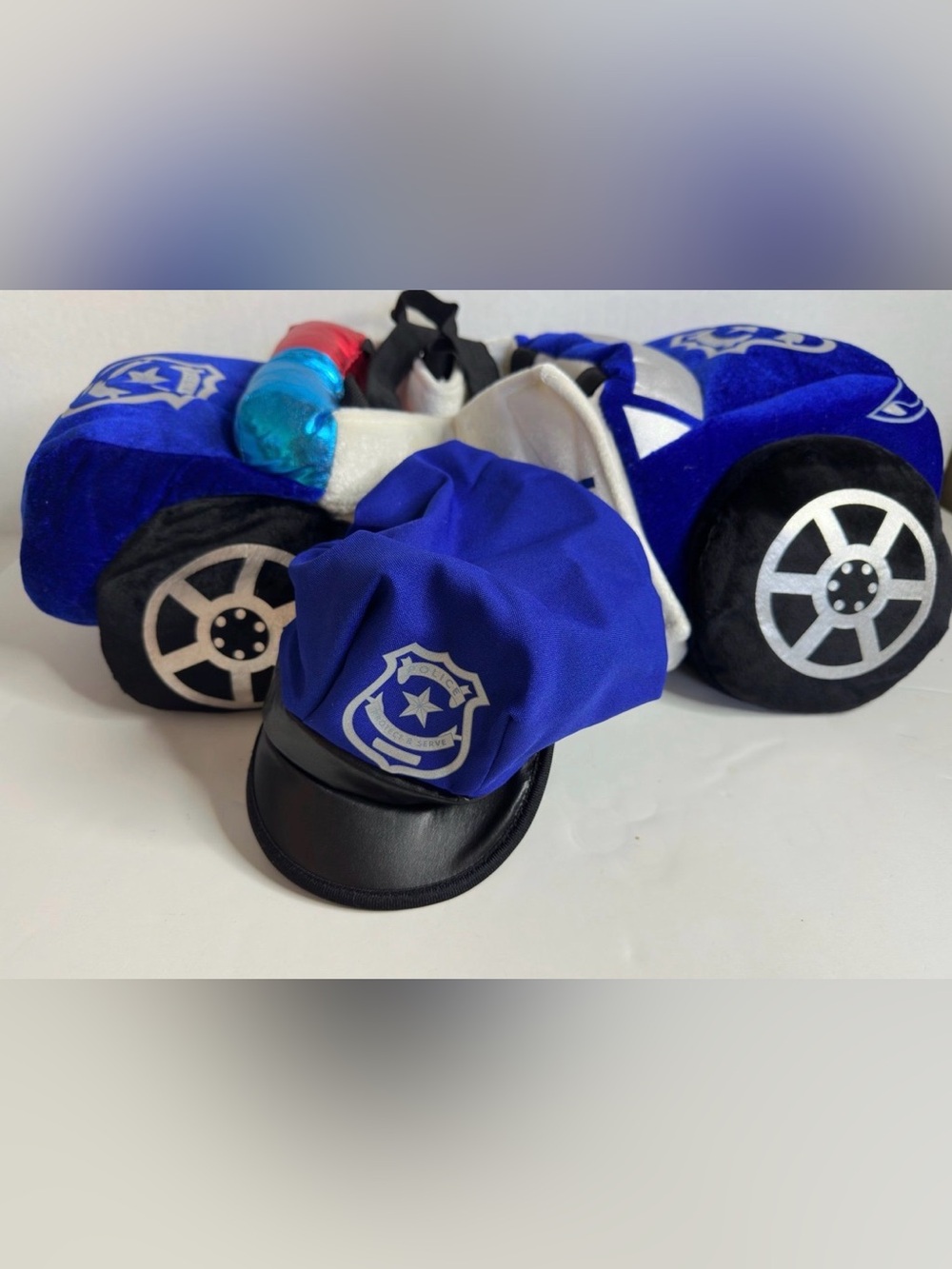 Light Up Police Car Cop Siren Sounds Costume Unisex 2-7.